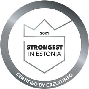 Strongest in Estonia 2021 — certificado por Creditinfo